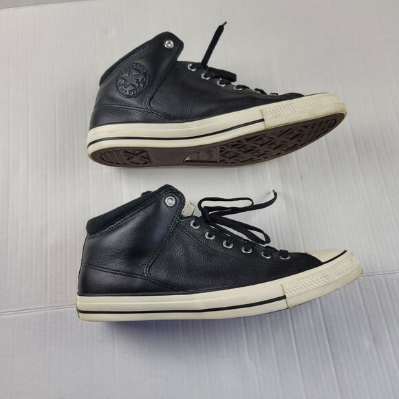 Converse All Star Chuck Taylor Leather Mid Top Sneakers Black Size 13 - Picture 5 of 12